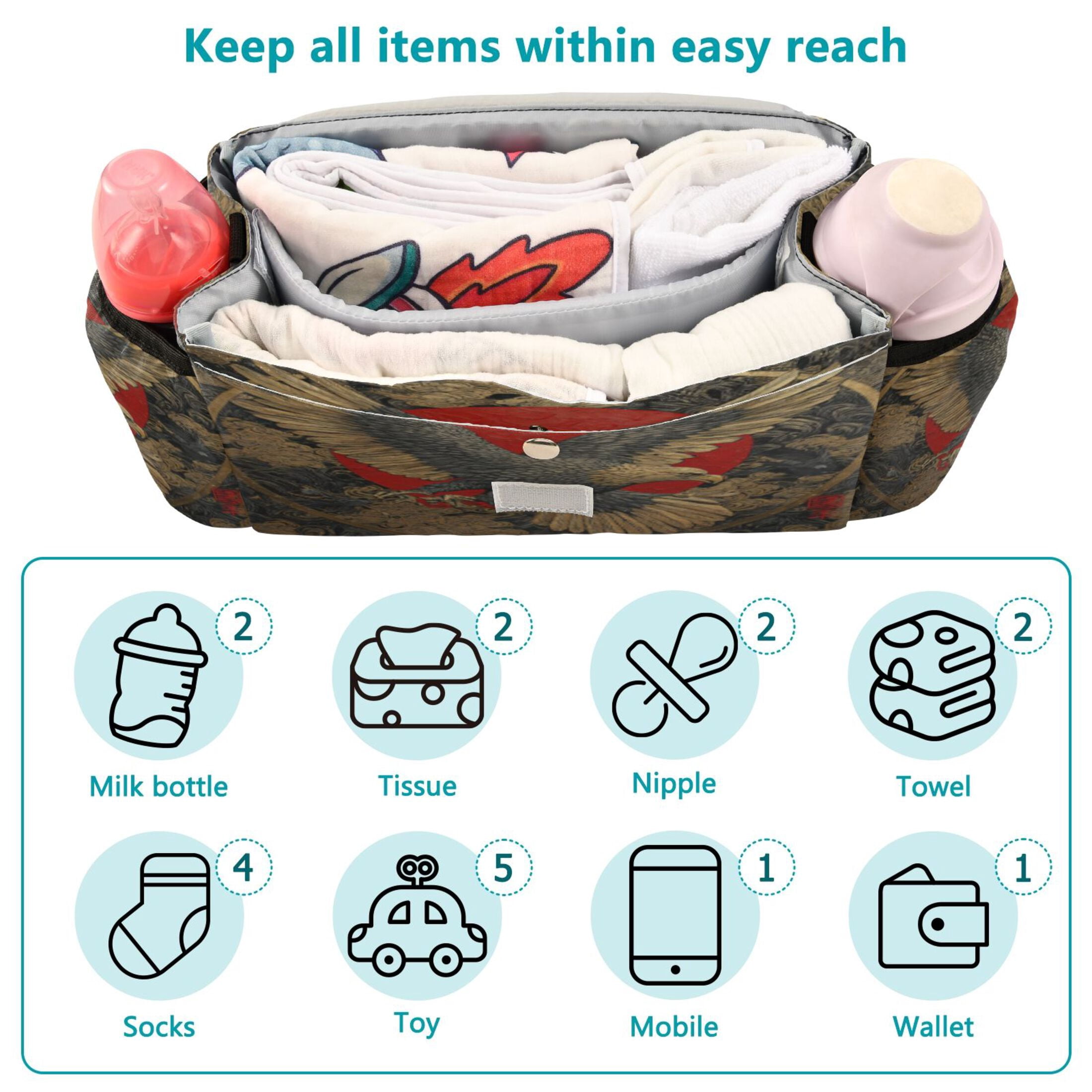 DIXRUYEE Stroller Organizer Smarty Sheep Printed