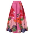 thumbnail image 4 of Clearance! Baberdicy Womens High Waist Floral Print Skirts Beach Midi Long Skirt with Pockets, Pink, 4 of 4