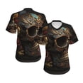 thumbnail image 6 of Womens Short Sleeve T Shirts Casual V Neck Tops Tee, Skull Evil Mexican Sugar Roses, 6 of 6