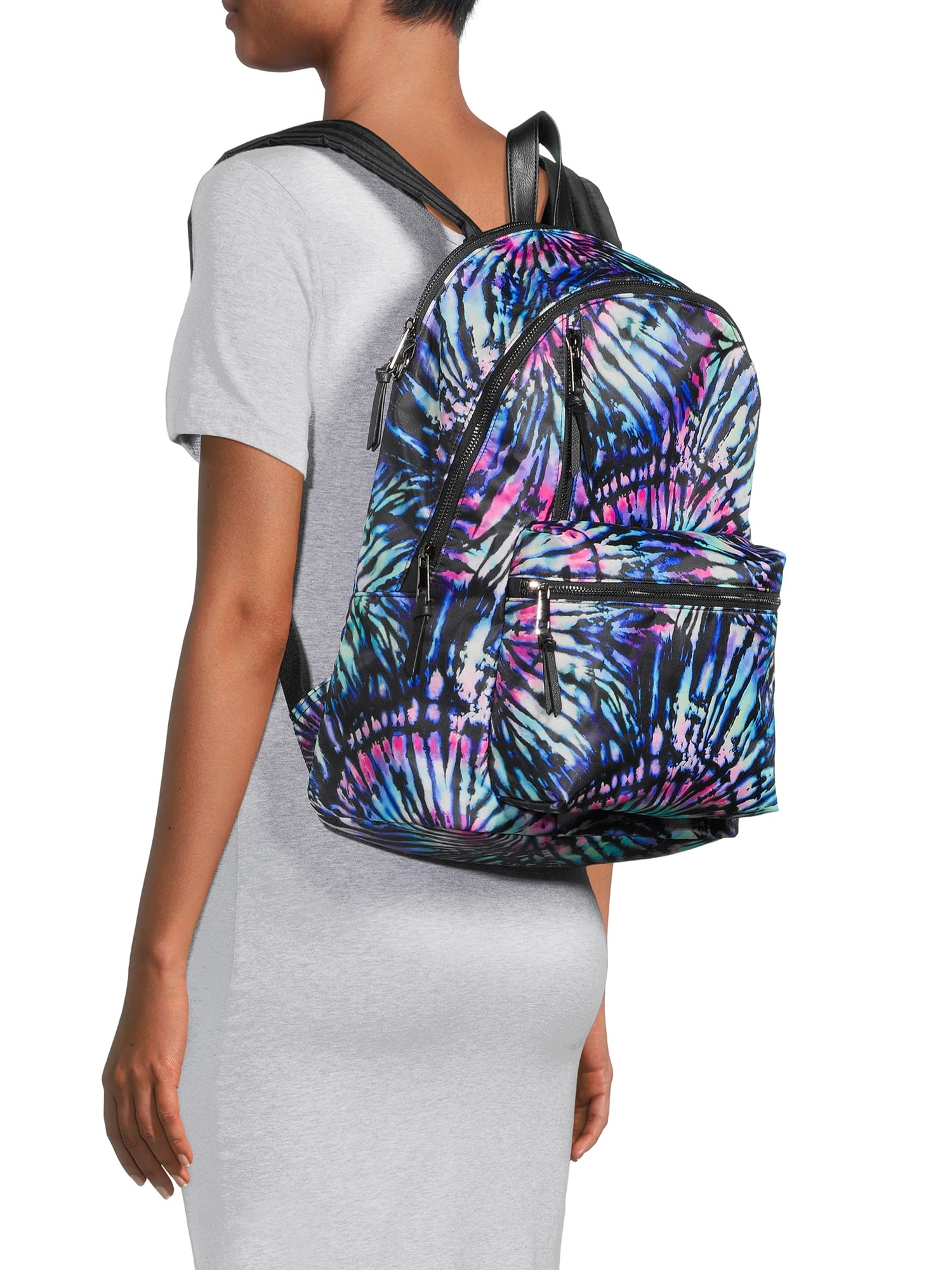 No Boundaries Women's Dome Zip Backpack, Multi-Color TieDye