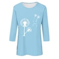 thumbnail image 4 of Plebaso Hauts pour Femmes Manches 3/4 Chemises Imprimées Décontractées Tuniques Col Rond Blouses pour Femmes, 4 of 4