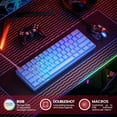 thumbnail image 3 of FZCHUN-GK61 Clavier Mécanique de Jeu 60 % v3 / Hotswap / 61 Touches Multicolore RGB Rétroéclairé LED pour PC/Mac Gamer / Disposition US (Bleu, Bleu Mécanique), 3 of 4