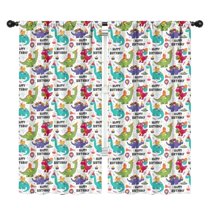 Blackout Kids Curtains,Colorful Dinosaurs Birthday Text Pattern Childrens Insulated Curtains Set Of 2,Bedroom Essentials,Toddler Room Decor 42"x84"