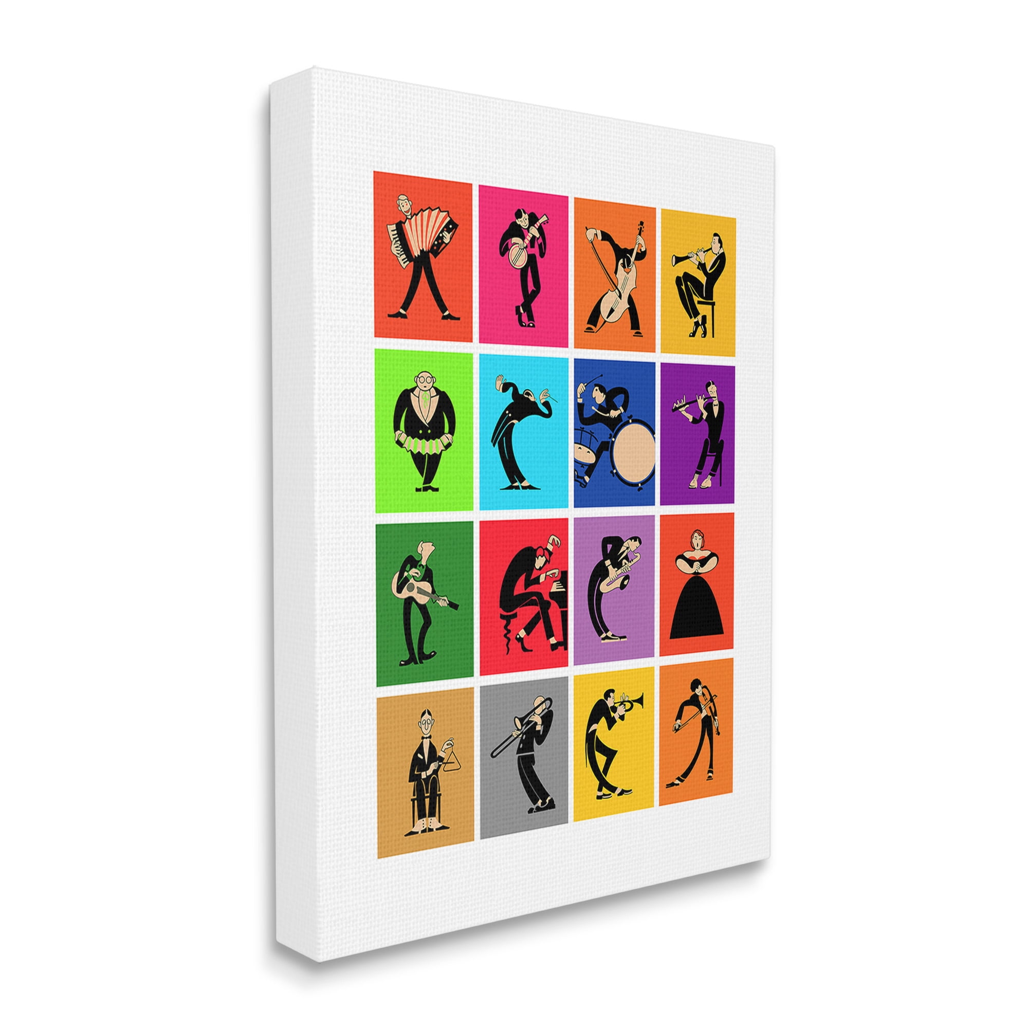 Stupell Industries Modern Orchestra Musicians Novelty Painting Gallery Wrapped Canvas Art Print Wall Art, 30 x 40