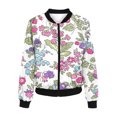 thumbnail image 4 of Puntoco Abrigo Casual De Manga Larga Con Estampado Floral Y Cremallera Con Bolsillo Y Cuello Alto Para Mujer Puntoco Puntoco-1, 4 of 4