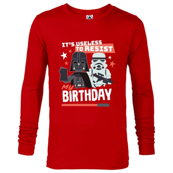 Star Wars Darth Vader It’s Useless to Resist My Birthday - Long Sleeve T-Shirt for Men - Customized-New Red