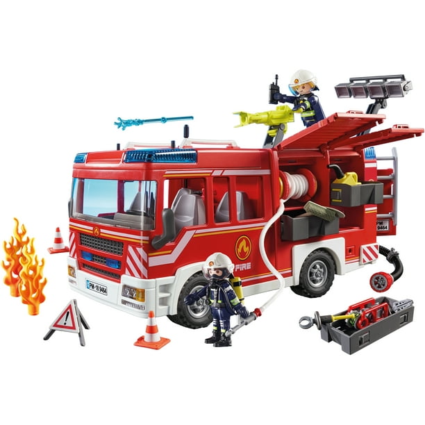 Footpad etc angre PLAYMOBIL Fire Engine Truck Vehicle Playset (138 Pieces) - Walmart.com