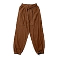 thumbnail image 6 of BRELIL Men Plus Size Harem Pants Loose Flowy Boho Lounge Trousers Drawstring Waist Vacation Casual Long Pants Solid Summer Fashion Outfits, Coffee XL, 6 of 6