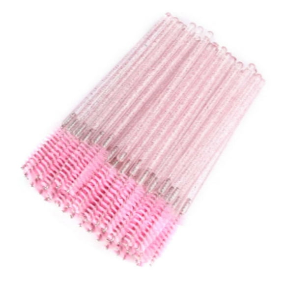 Cepillo de pestañas desechable con varita de cristal, peine pequeño para pestañas, rizador de pestañas en espiral, cepillo de maquillaje, herramientas de belleza portátiles.