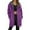 Purple, variant on Womens Hoodie Jackets Fleece Lined Full Zip Up Hooded Jakcet Drawstring Hood Side Pocket Long Length Relaxed Fit Comfy Jackets