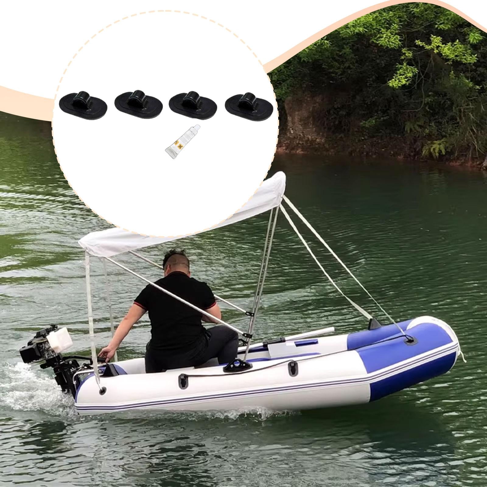 harayaa 4 Pieces Kayak Canopy Mount Bases Black Awning Accessories with Glue Sun Shelter