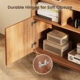 thumbnail image 4 of Concho 31.5'' Walnut Fluted Storage Cabinet, Modern Sideboard Buffet with Doors and Shelves, Accent Console Table with Solid Wood Legs for Living Room, Hallway, or Entryway, 4 of 8
