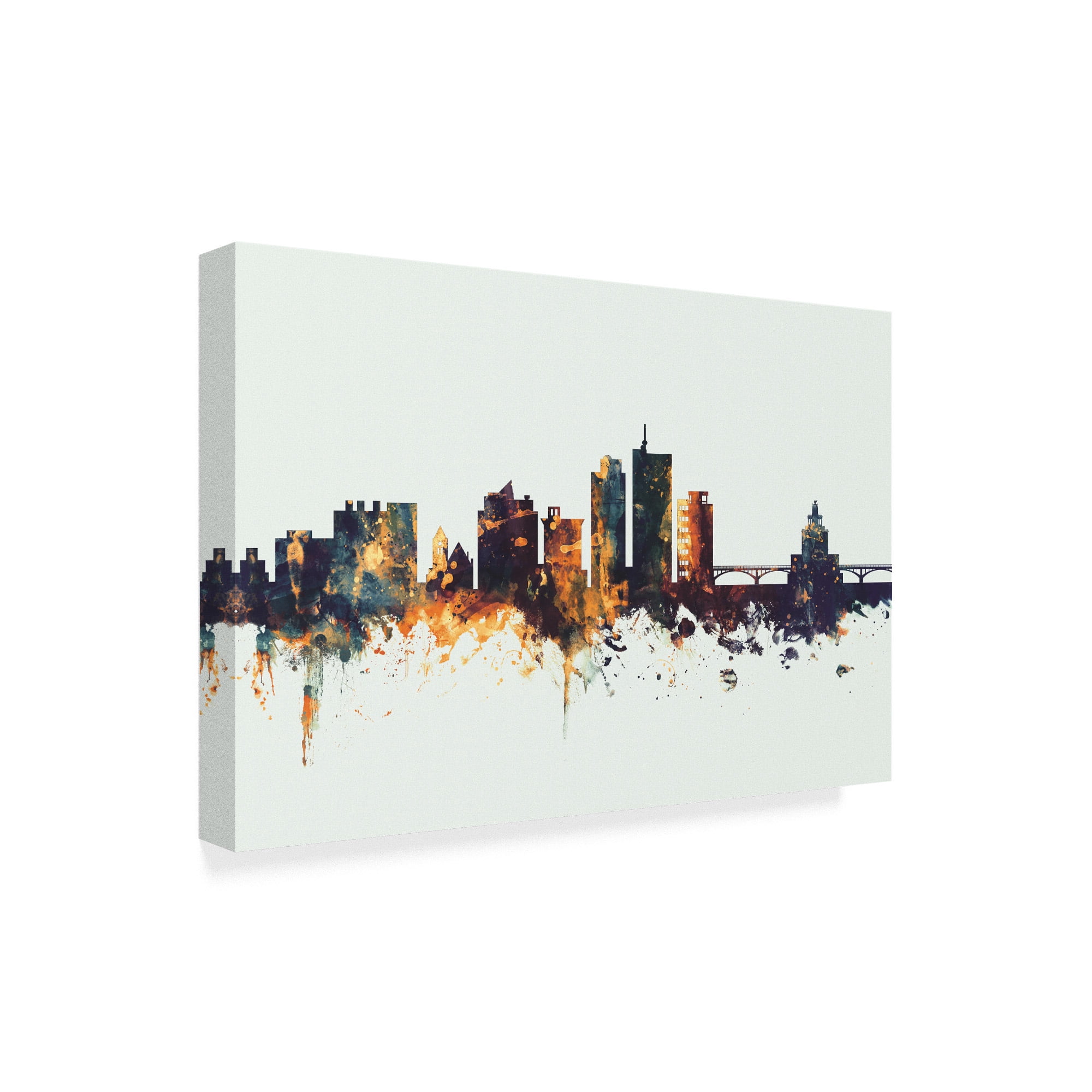 Trademark Fine Art 'Cedar Rapids Iowa Skyline IV' Canvas Art by Michael Tompsett
