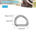 thumbnail image 2 of Uxcell 0.8" Metal D-Rings, 8 Pcs 304 Stainless Steel D Ring Welded Solid for Belts Dog Collars, 3x15mm, 2 of 6