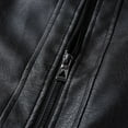 thumbnail image 6 of Alkepwun Mens Bomber Jacket Casual Stand Collar PU Faux Leather Zip Up Motorcycle Outwear Solid Color Windproof Warm Long Sleeve Hoodless Coat with Pockets, 6 of 6