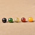 thumbnail image 3 of Ágata natural roja, amarilla, negra, verde, cristal blanco, chapada en oro, cinco elementos, cinco colores, cuentas sueltas redondas de 8-14 mm, 3 of 5
