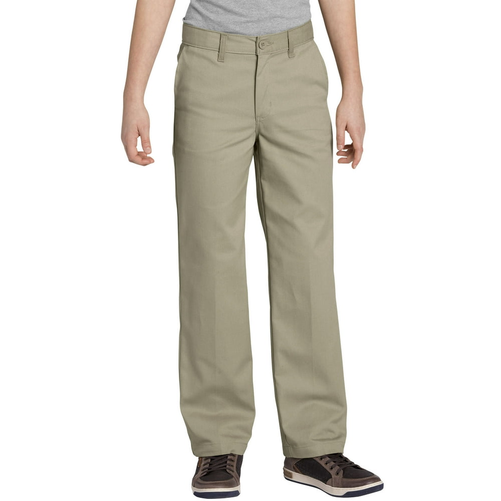 Dickies Boys' School Uniforms Husky Size FlexWaist Straight Leg Khaki