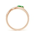 thumbnail image 2 of ANGARA Natural Criss Cross Pear Shaped Emerald Ring with Diamond Accents in 14K Rose Gold for Women (Size-6x4mm) | May Birthstone, Birthday, Anniversary, Jewelry Gift for Women | Natural Emerald Ring, 2 of 9