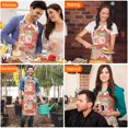 thumbnail image 4 of Pioneer Flower Floral Print Pattern Apron for Women and Men, Cotton Linen Waterproof with Pockets, Adjustable, 33x27 Inch for Kitchen, Gardening, BBQ, Salon, 4 of 6
