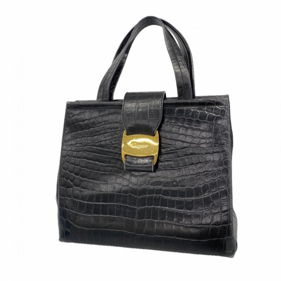 Pre-Owned Salvatore Ferragamo Vara Leather Handbag in Black for Women