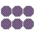 thumbnail image 2 of Pofeuu leaf flower Skull colorful Print Leather Coasters Set of 6, Round Cups Mugs Mat Pad for Home Kitchen Heat Resistant Drink Coasters,Octagon, 2 of 7