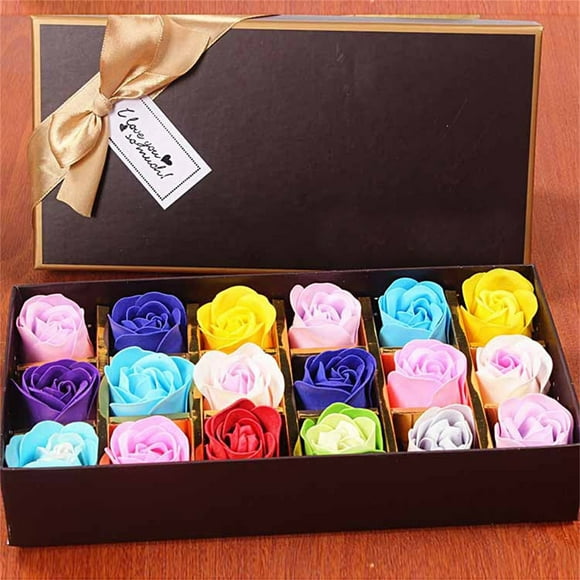 Nkmbld Unique Romantic Mothers Day Gifts for Mom 18Pcs Scented Rose Flower Bath Body Soap Wedding Party Gift