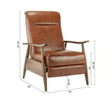 Solaris Caramel Faux Leather Wooden Arm Push Back Recliner Chair ...
