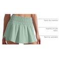 thumbnail image 4 of Shorts CRZ YOGA con Falda Superpuesta y Cintura Alta Verde, 4 of 5