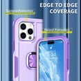 thumbnail image 6 of SaniMore for iPhone 15 Pro Max 6.7" Magnetic Case, Rugged PC & TPU Bumpers with Car Mount & Ring Kickstand Heavy Duty Full Body Protective Case for 15 Pro Max Women Men, Purple, 6 of 11