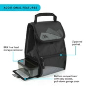 Arctic Zone Hi-Top Power Pack Lunch Pack with Food Container, Black