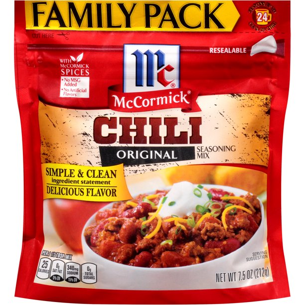 McCormick Family Pack Original Chili Seasoning Mix, 7.5 oz
