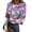 Light Purple, variant on Easter Shirts Women Happy Rabbit Print Shirts Crewneck Long Sleeve T Shirts Trendy Oversized Lightweight Blouses Purple Pink 2XL