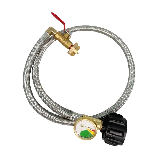 Adaptador de recarga de propano Manguera Reemplazo del adaptador del tanque de gas Conector de suministros de cocina fácil de usar para parrillas al a
