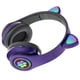 thumbnail image 1 of Injueey Auriculares con orejas de gato Auriculares inalámbricos Música Estéreo Auriculares con azules con micrófono Niños Hija fone Gamer Cables de audio/vídeo Violeta, 1 of 6