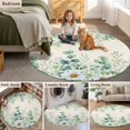 thumbnail image 5 of Green Eucalyptus Leaves Round Area Rug 7Ft Washable Circle Rugs for Dorm Laundry Room, Daisy Summer Botanical Farmhouse Non-Slip Carpet Floor Mats Indoor Outdoor Carpet Runner Aesthetic Home Decor, 5 of 8