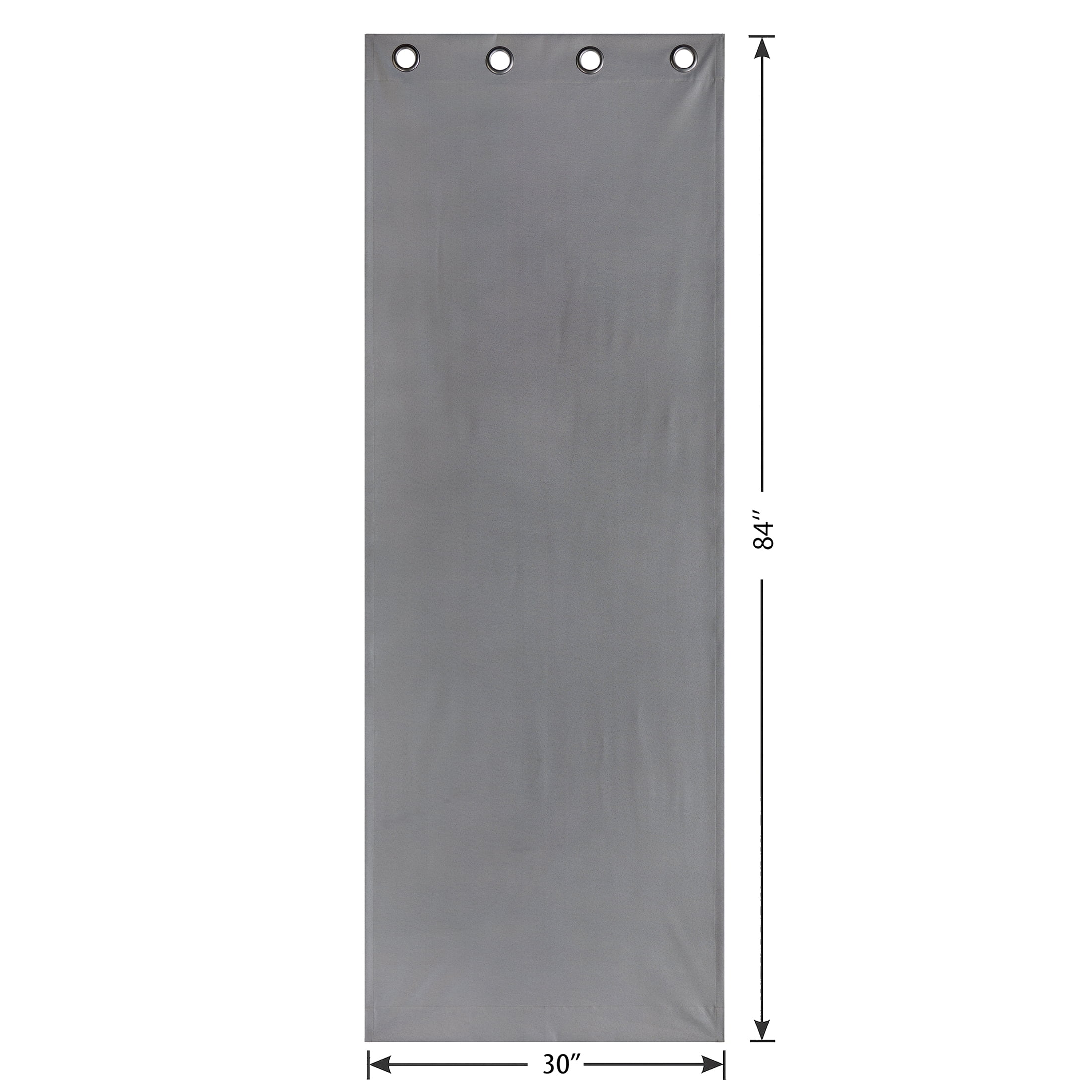 Mainstays Gray Solid Blackout Grommet Curtain Panel Pair, Set of 2, 30" W x 84" L