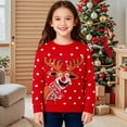 thumbnail image 2 of XXWXYD Christmas Sweater for Toddler Boy Girls, Reindeer Print Pullover Sweatshirt Tops, Kids Xmas Jumper Holiday Par𝗍y Outfit 2-7T, 2 of 4