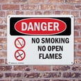 thumbnail image 4 of (2 Pack) No Smoking No Open Flames OSHA Danger Sign 24 Inch X 18 Inch Plastic Sign, Weather Resistant, UV Protected for Workplace, Business, and Construction Site, Made in the USA, 4 of 8