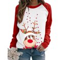 thumbnail image 1 of Puntoco Mujeres Casual Navidad Impresión Raglan Manga Larga Camisas Blusa tops Puntoco Puntoco-2181, 1 of 4