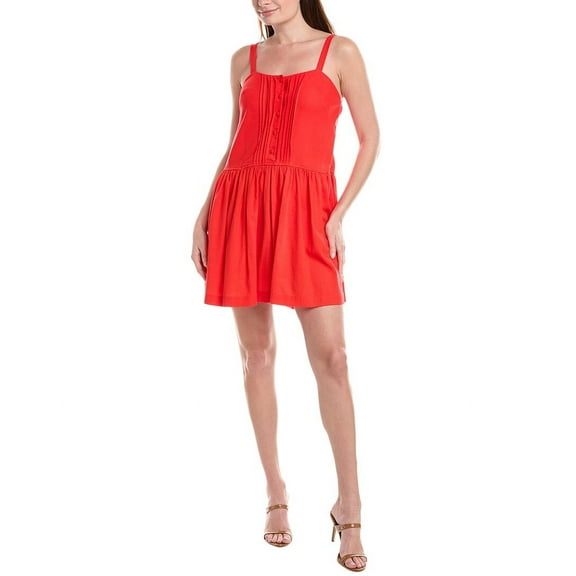 Taylor womens Linen-Blend Mini Dress, 6, Red