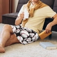 thumbnail image 6 of Kdxio Cute Baseball Print Mens Sleep Shorts Bottoms Soft Comfy Pajama Wear Pants with Drawstring Pockets, 6 of 7