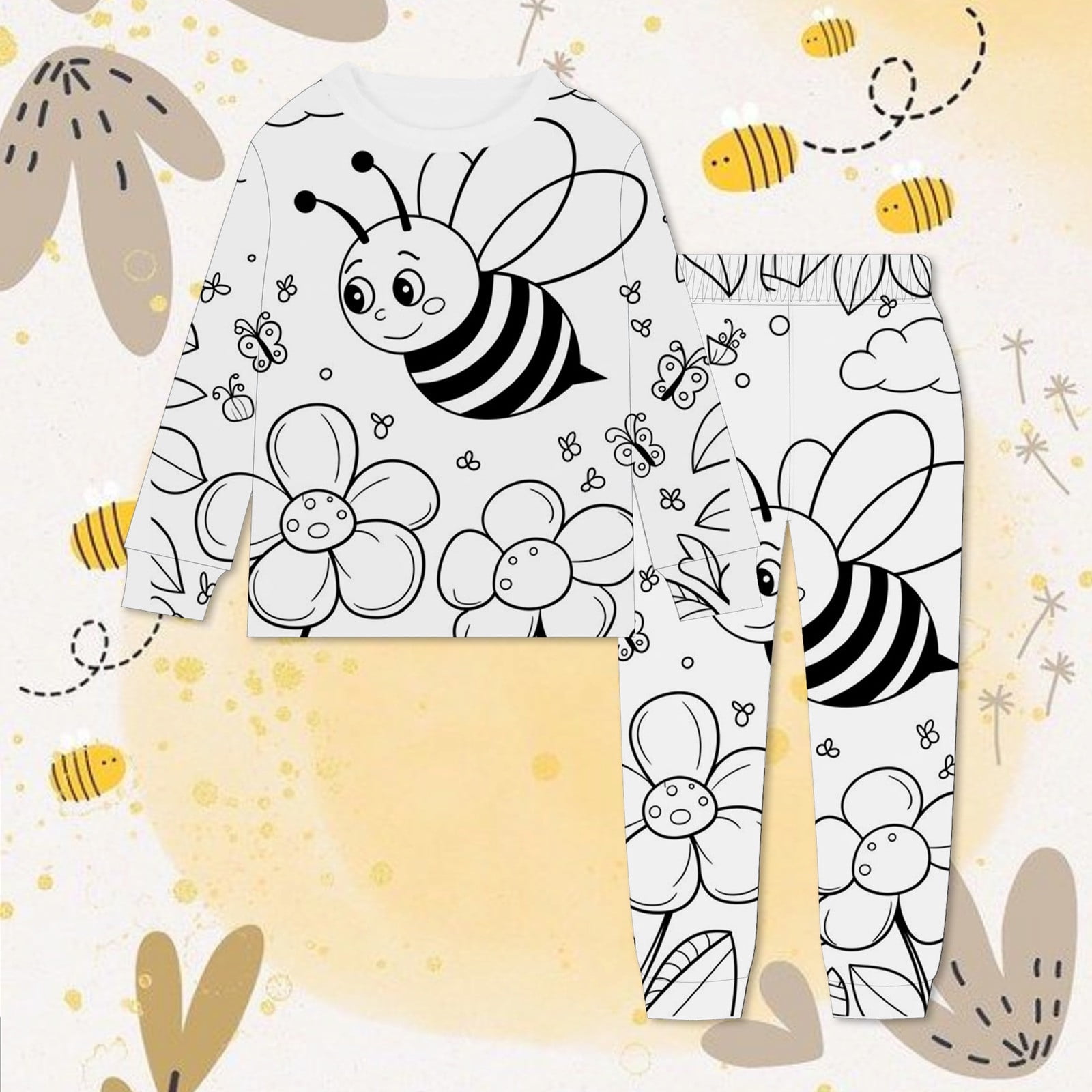 Toimothcn Toddler Baby Girls Clothes Set Long Sleeve Cartoon Bee