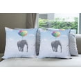 thumbnail image 6 of Ambesonne Animal Throw Pillow Cover 4 Pack, Baloons Sky Art, 18", Multicolor, 6 of 7