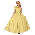thumbnail image 2 of Cheytotty Kids Party Dress, Bow Sleeveless Summer, Solid Color Fashion Yellow 12 Years, 2 of 6