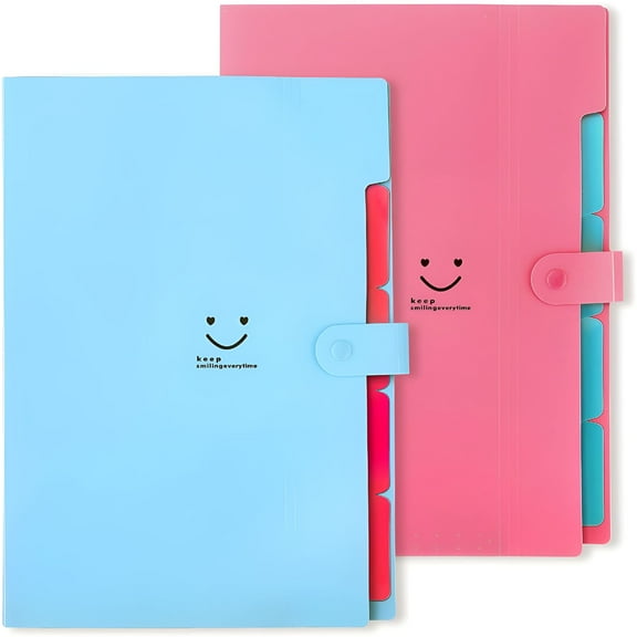 CCOCC Expanding File Folders Pockets Letter Size/A4 Paper Accordion Document Organizer for School Office,2 Pack