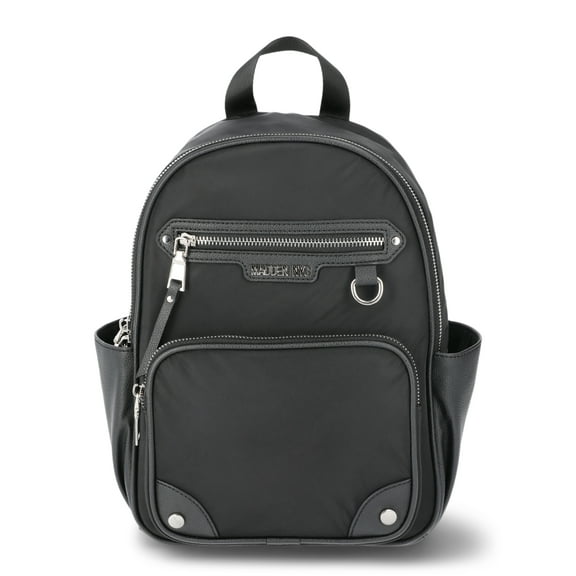 Madden NYC Women's Dome Pocket Backpack with Pouch, Black