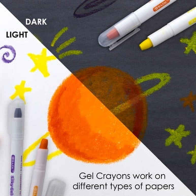 BAZIC Silky Gel Crayons 12 Color, Washable Blendable Watercolor Crayon (12/Pack), 72-Packs