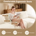 thumbnail image 5 of JERFIT Modern L-Shaped Sectional Sofa with Ottoman, 82 Inch Flannelette Fabric 2-Seater Couch, Deep Seat for Living Room, Cream, 5 of 10