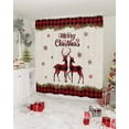 thumbnail image 2 of Christmas Red Bathroom Shower Curtains with Hooks, and Black Buffalo Plaid Elk Waterproof Fabric Washable Shower Curtain for Home Hotel Bathtub Decor 72x72 Inches, 2 of 7