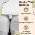 thumbnail image 6 of Continental Sleep, 74.8” Bed Bridge Pad, Twin to King Mattress Converter Kit, Gap Filler for Adjustable Mattresses, Good for Guests Stay Overs & Family Room, White, 6 of 7